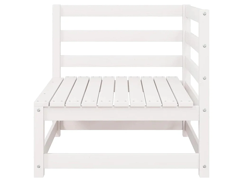 Garten-Ecksofa Weiß Massivholz Kiefer