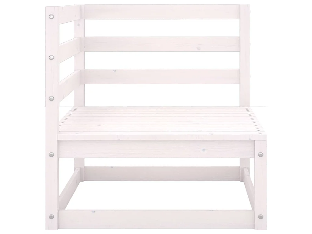 Garten-Ecksofa Weiß Massivholz Kiefer