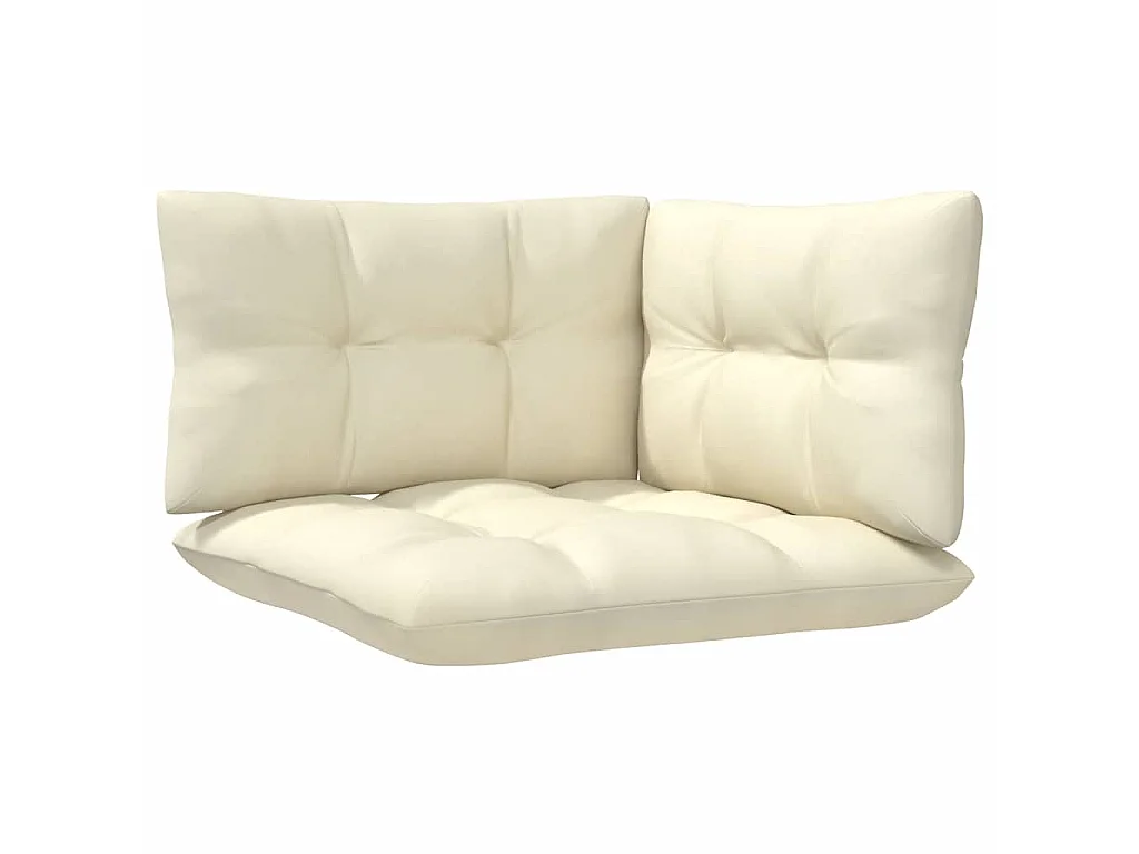 Garten-Ecksofa mit Kissen in Creme Massivholz Kiefer