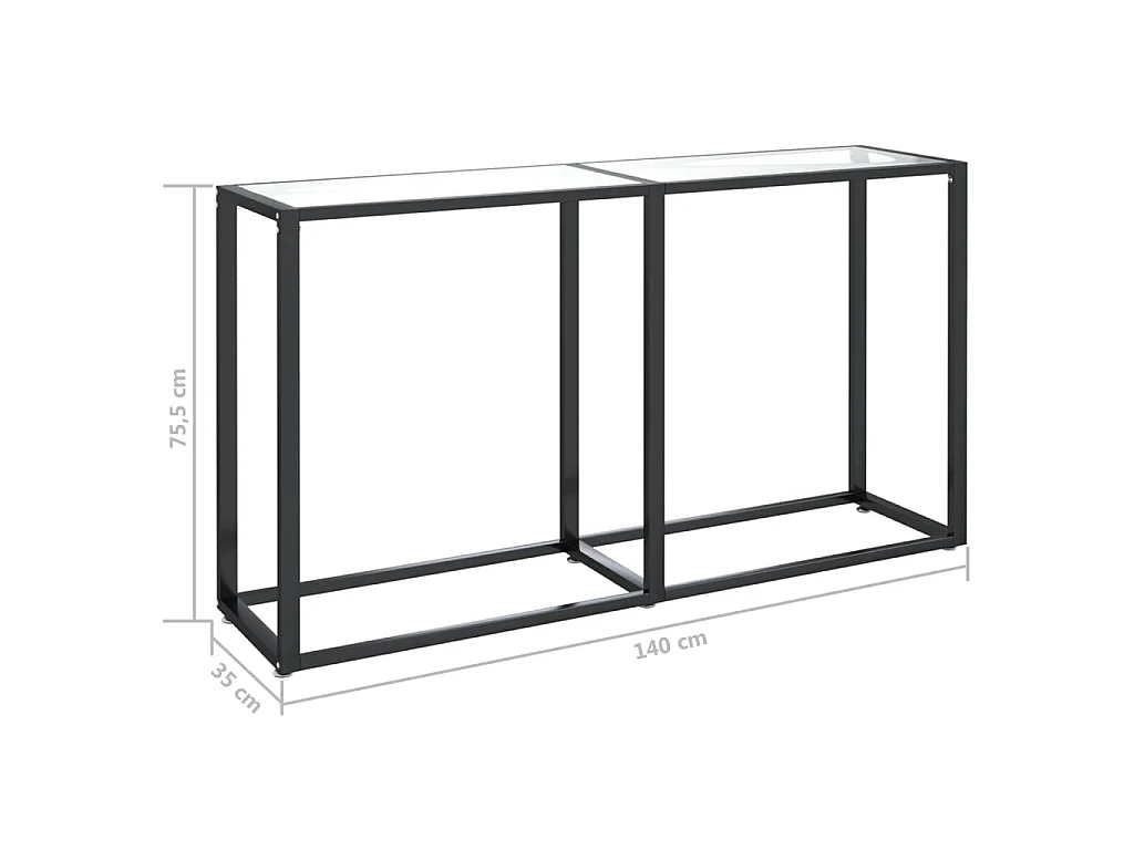 Konsolentisch Transparent 140x35x75,5 cm Hartglas