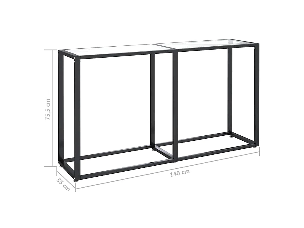 Table console Transparent 140x35x75,5 cm Verre trempé