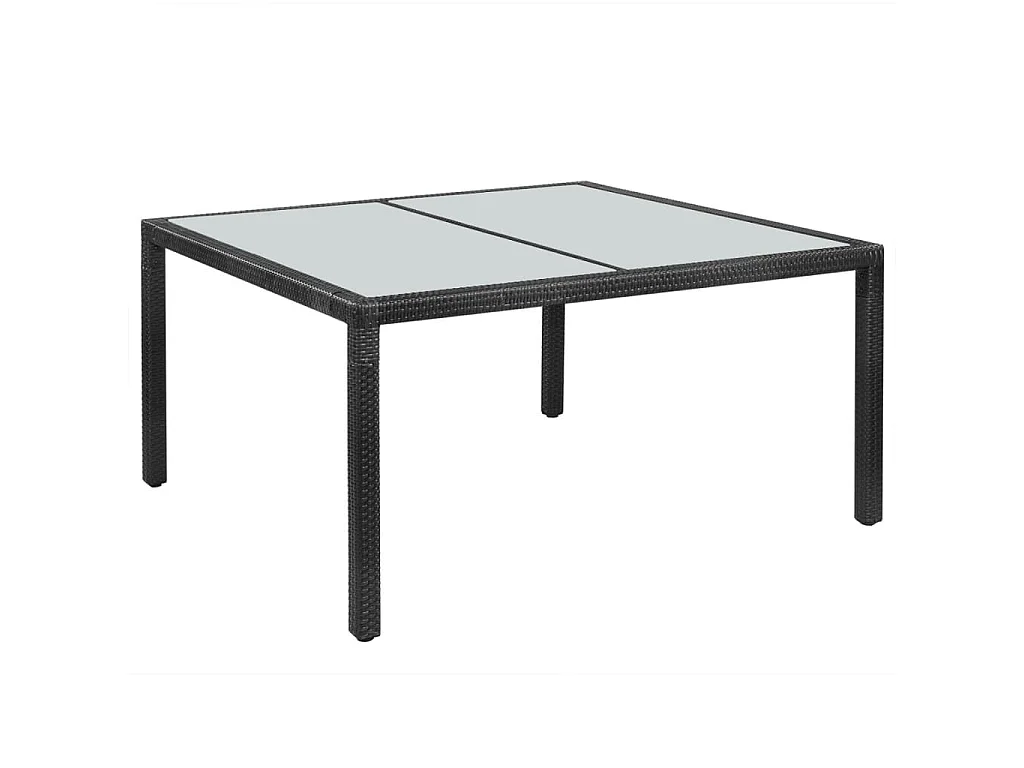 Gartentisch Schwarz 150x90x75 cm Poly Rattan