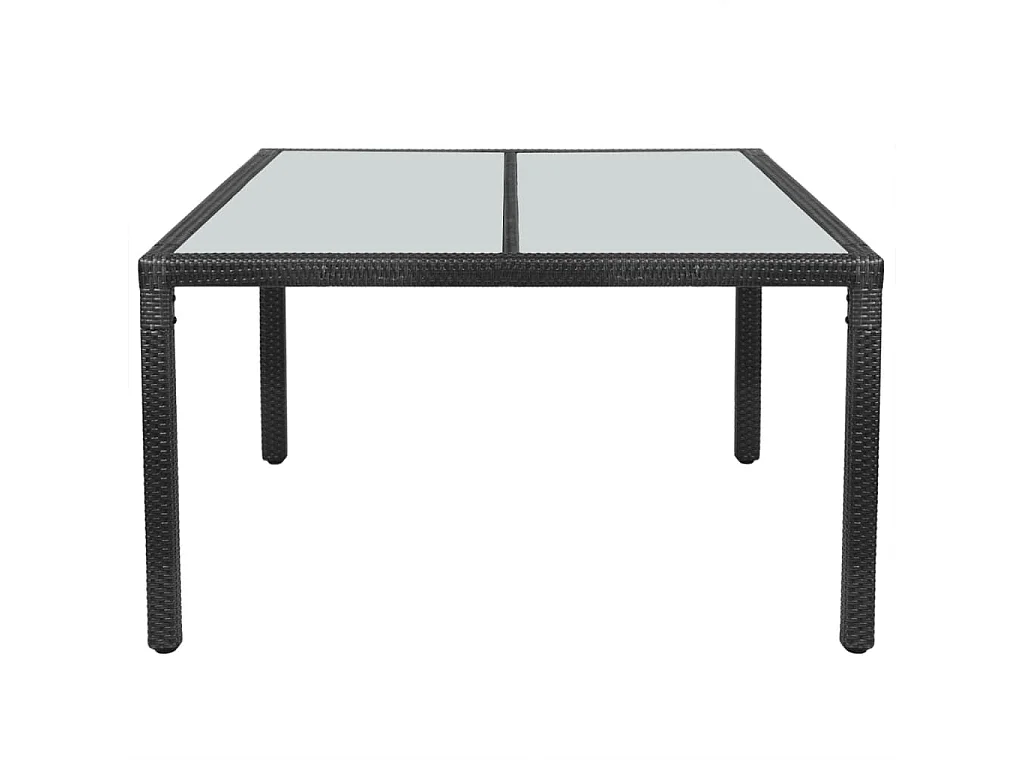 Gartentisch Schwarz 150x90x75 cm Poly Rattan