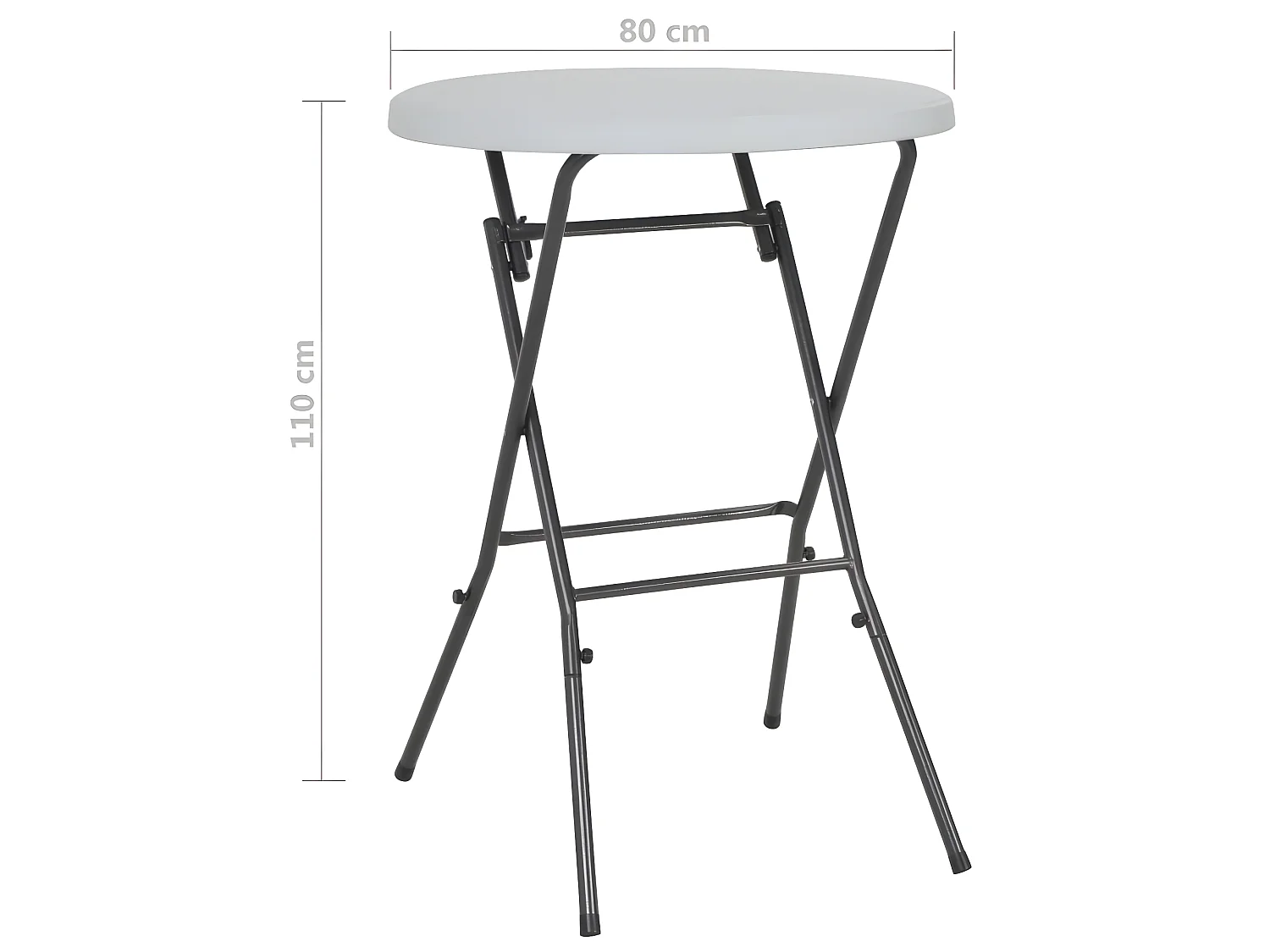 Table de bar pliante Blanc 80 x 110 cm PEHD