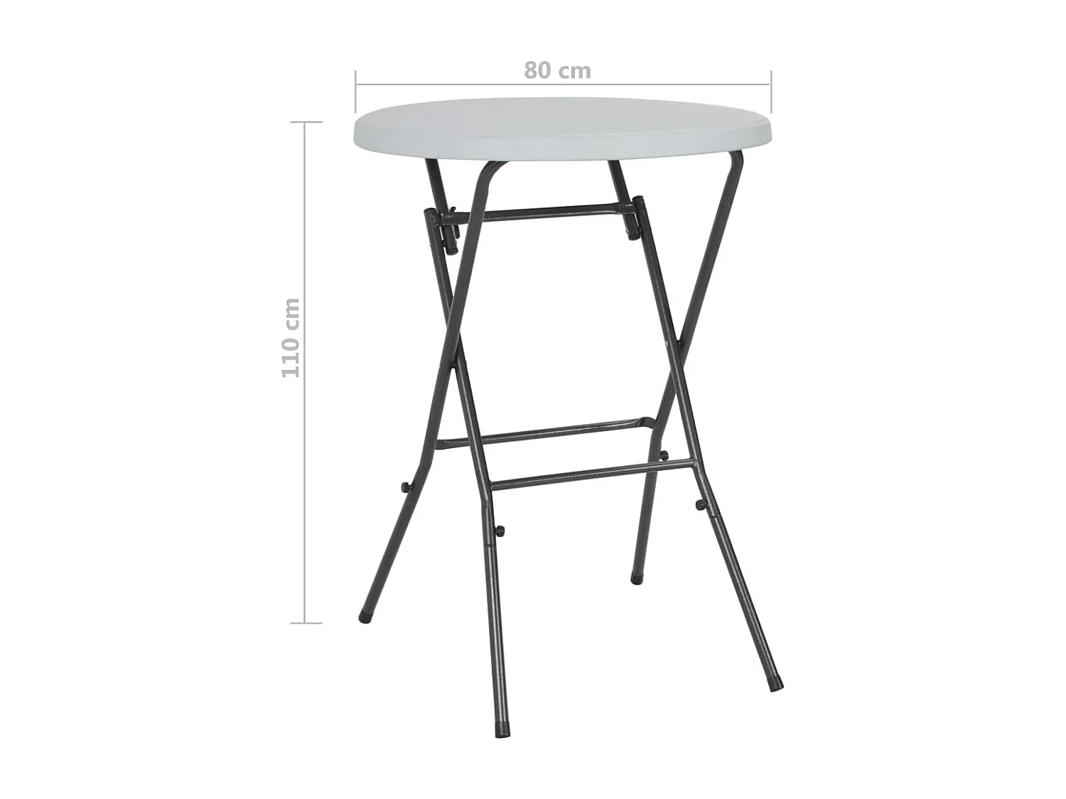 Table de bar pliante Blanc 80 x 110 cm PEHD