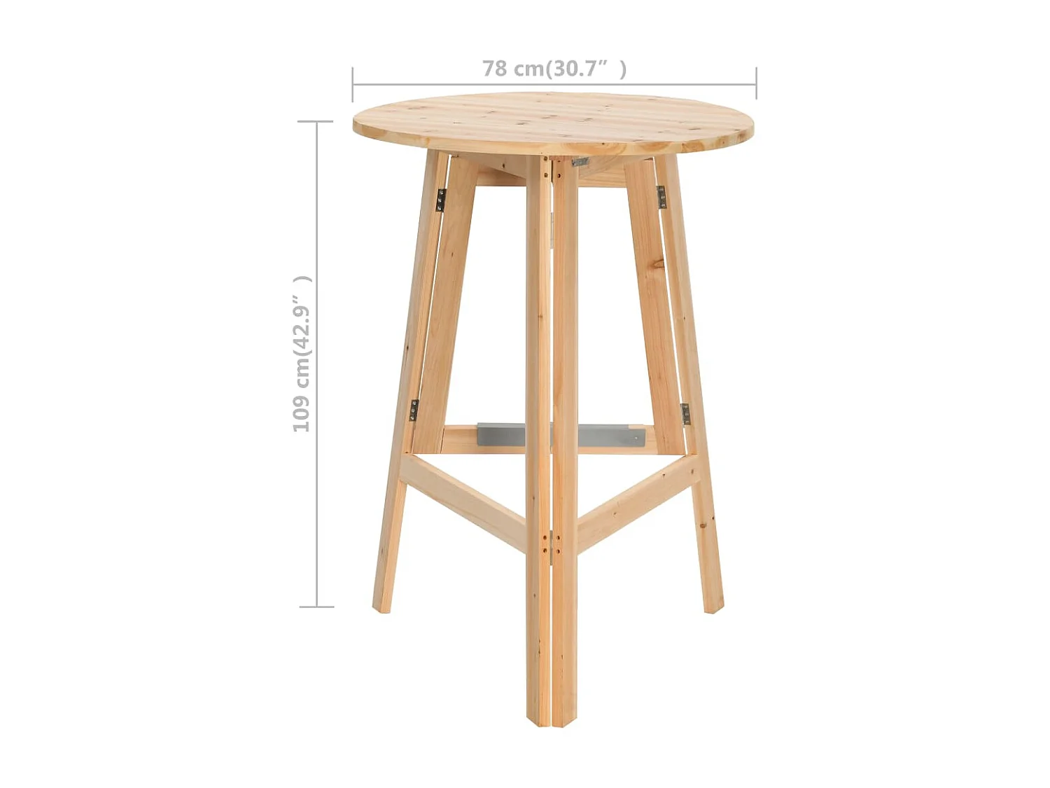 Table de bar pliable 78 cm Bois de sapin