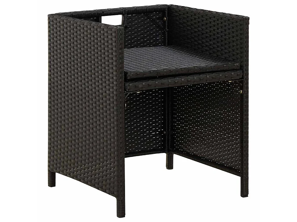 Gartenstühle mit Kissen 4 Stk. Poly Rattan Schwarz