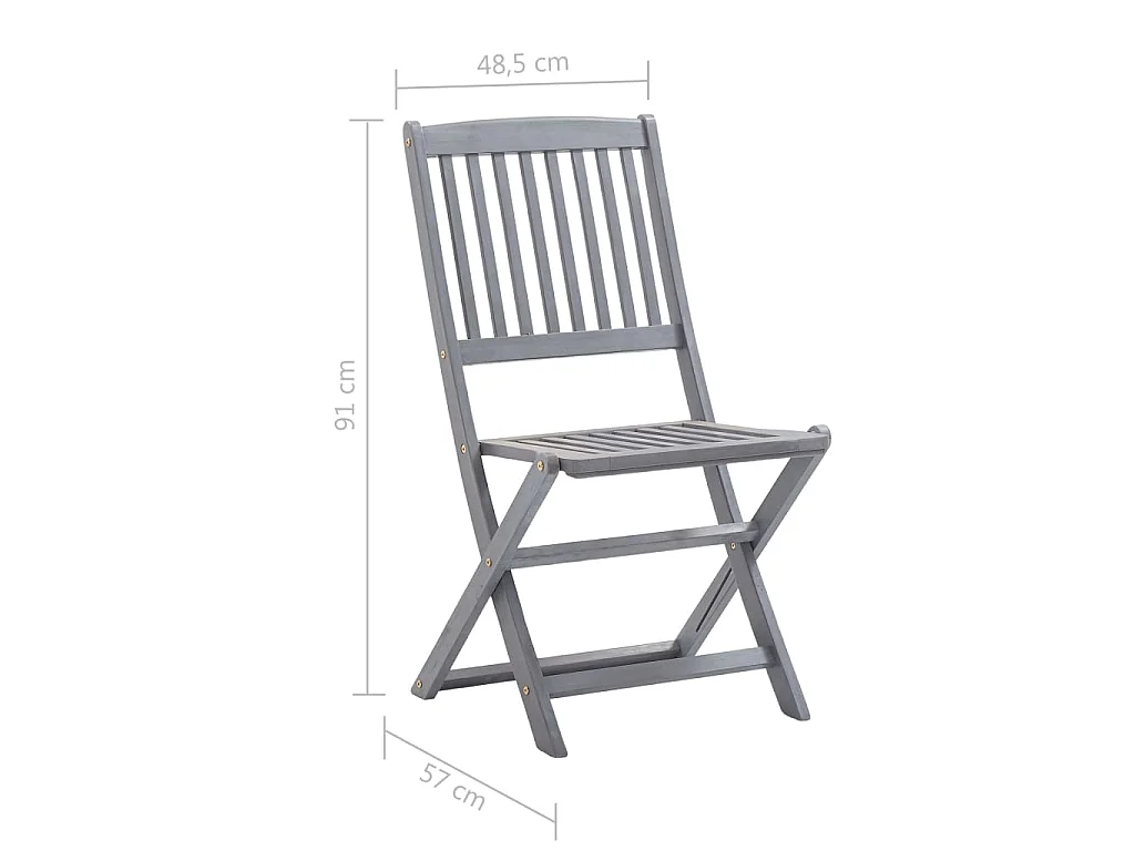 Sedie da Giardino Pieghevoli 8 pz con Cuscini Massello Acacia