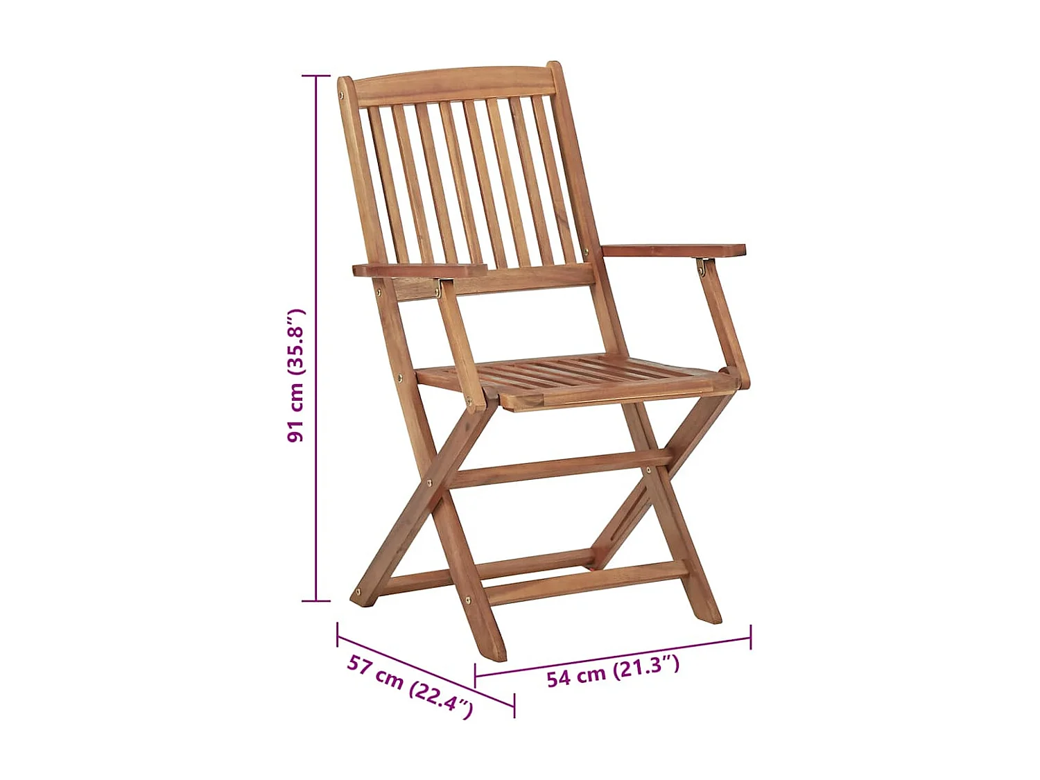 Klappbare Gartenstühle 6 Stk. mit Kissen Massivholz Akazie