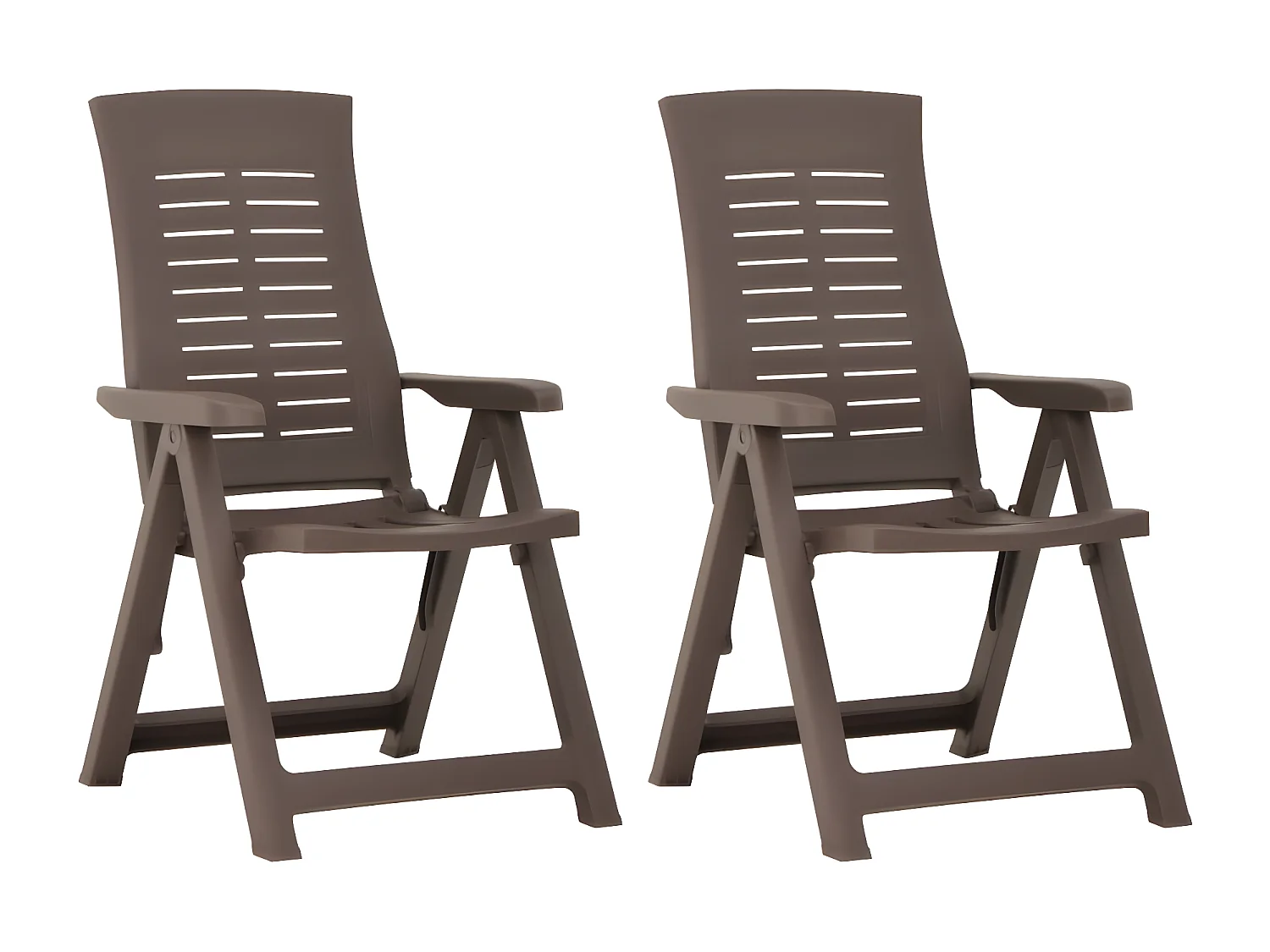 Verstellbare Gartenstühle 2 Stk. Kunststoff Mokkabraun