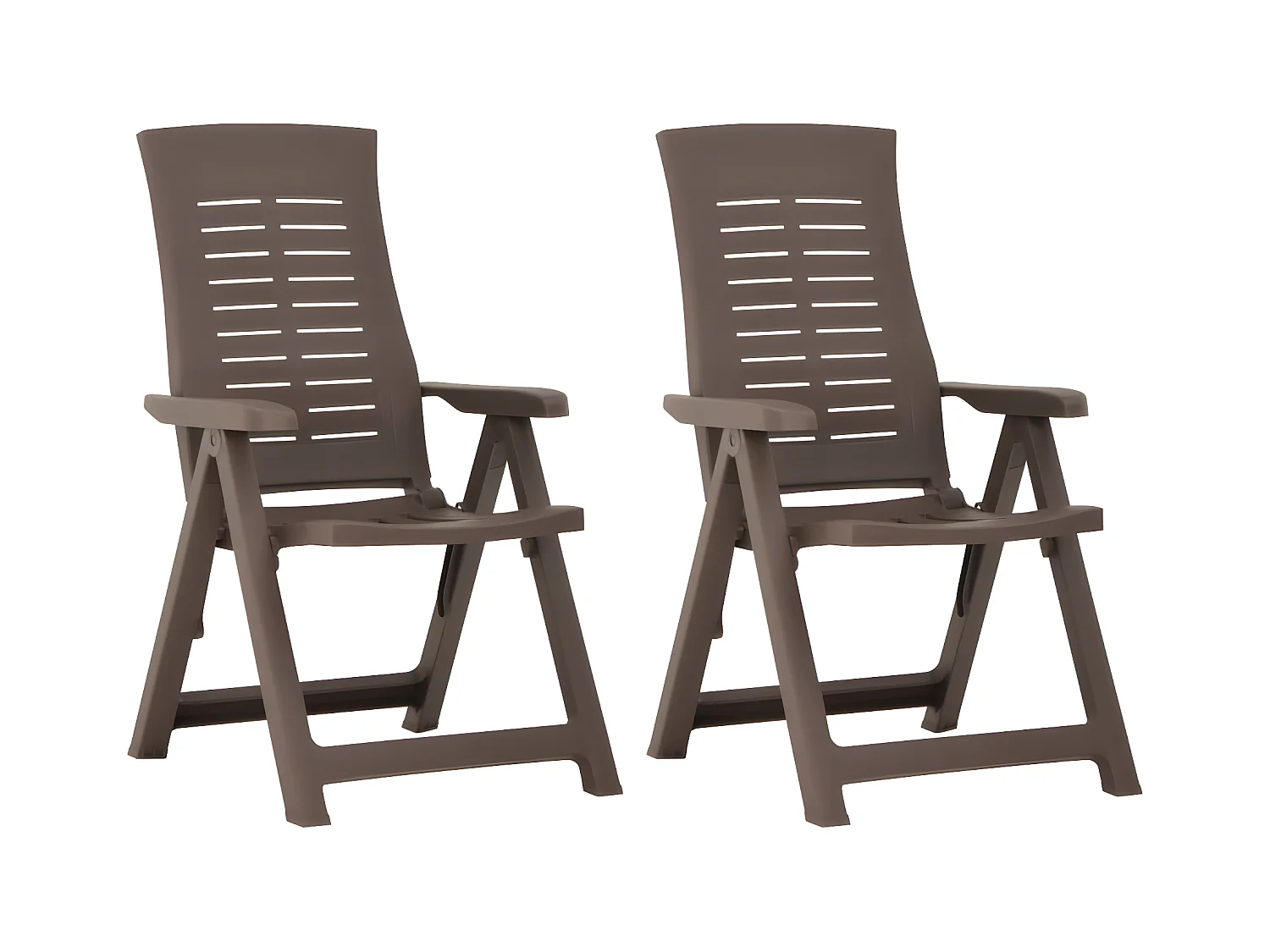 Chaises inclinables de jardin lot de 2 Plastique Moka