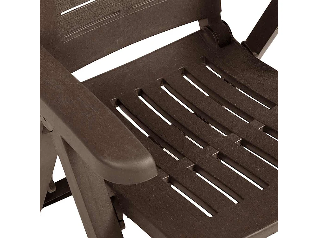 Chaises inclinables de jardin lot de 2 Plastique Moka