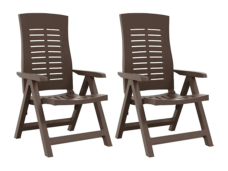 Cadeiras de jardim reclináveis 2 pcs plástico mocca