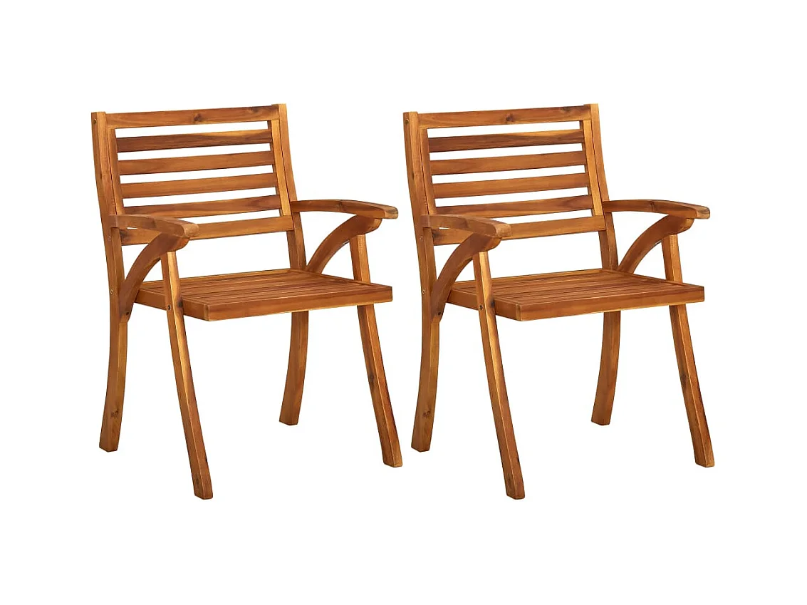 Garten-Essstühle mit Kissen 2 Stk. Massivholz Akazie