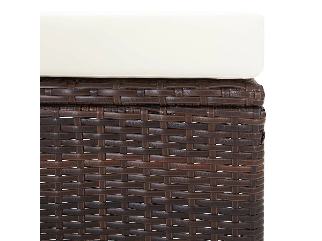 Sedia da Giardino Reclinabile con Cuscino in Polyrattan Marrone