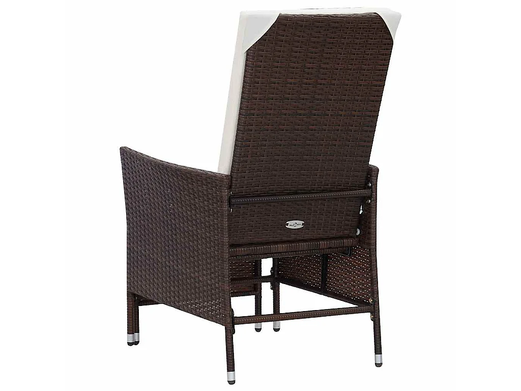 Garten-Liegestuhl mit Auflagen Poly Rattan Braun