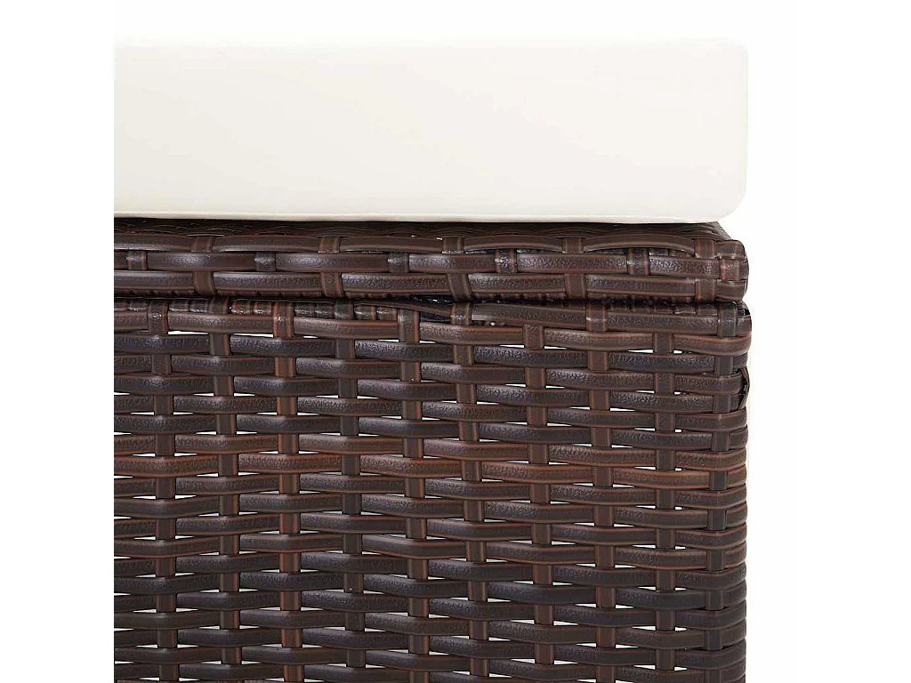 Garten-Liegestuhl mit Auflagen Poly Rattan Braun
