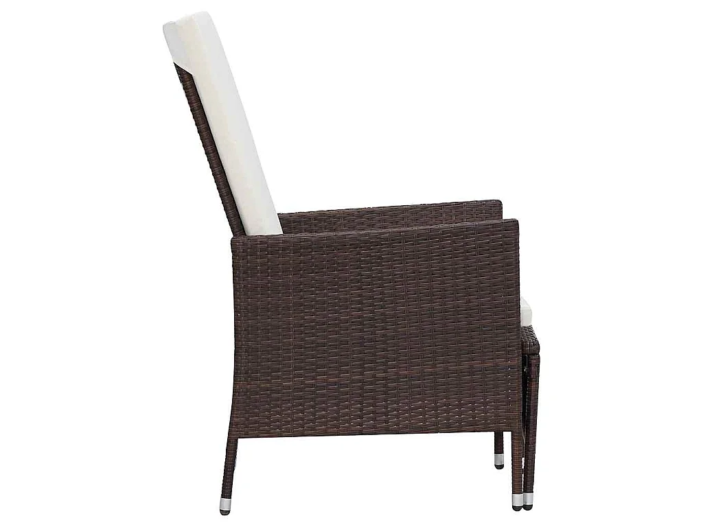 Garten-Liegestuhl mit Auflagen Poly Rattan Braun