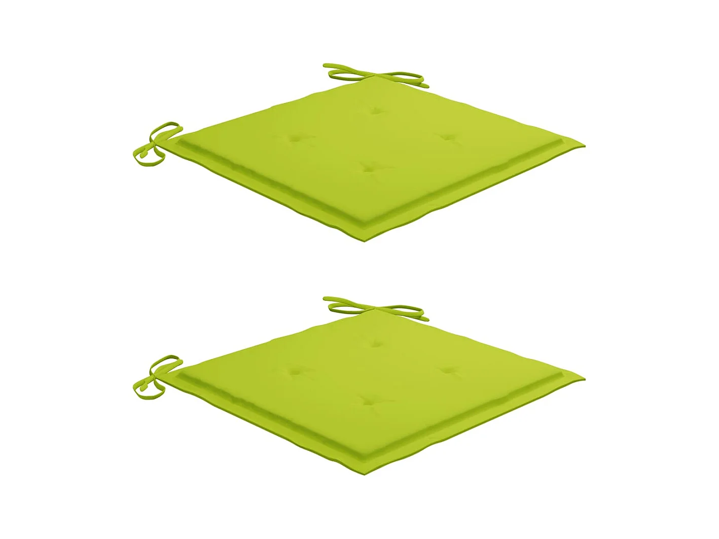 Tuinstoelen 2 st met heldergroene kussens massief teakhout