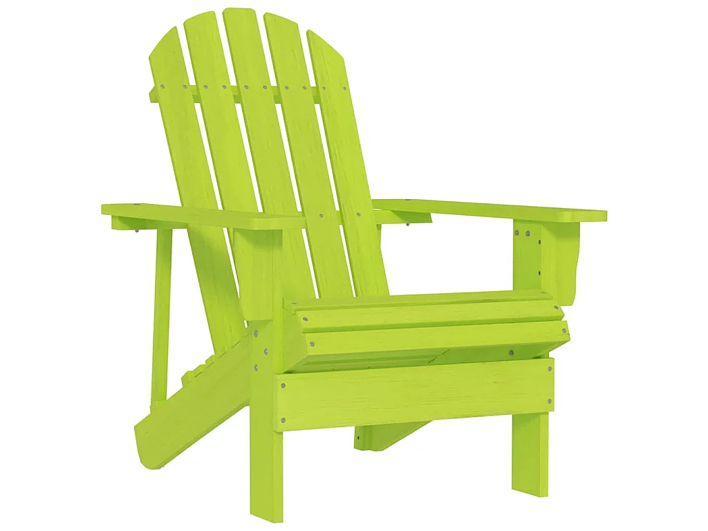 Sedia Giardino Adirondack in Legno Massello di Abete Verde