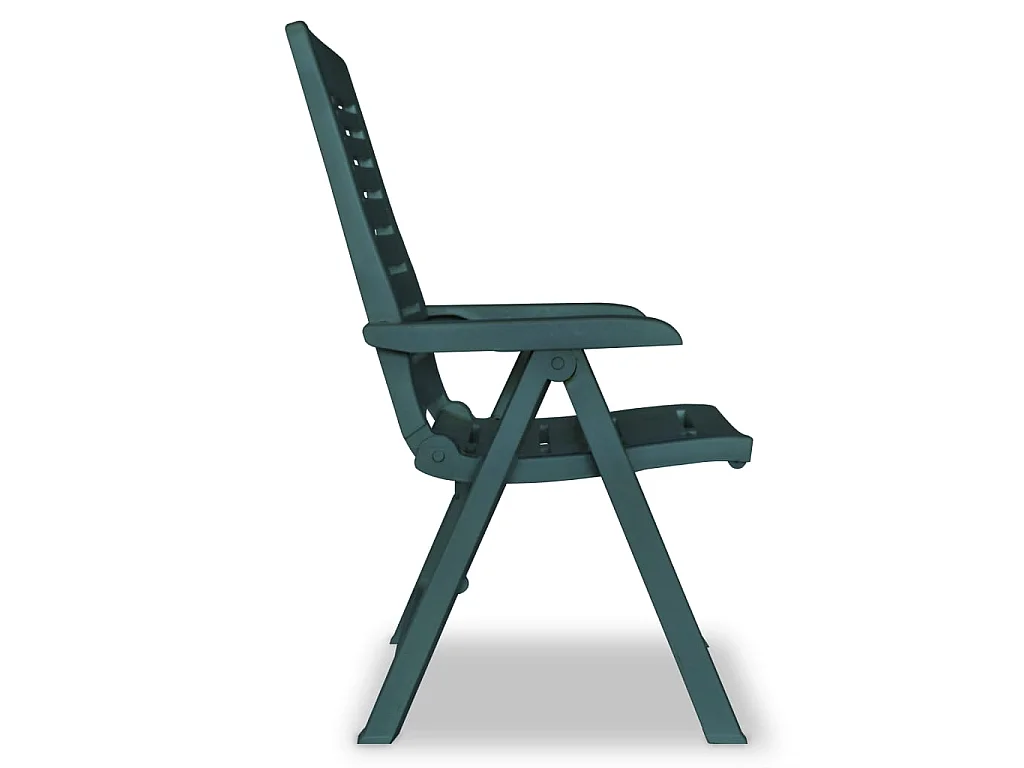 Tuinstoelen 2 st verstelbaar kunststof groen