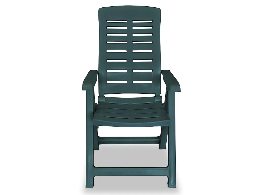 Tuinstoelen 2 st verstelbaar kunststof groen