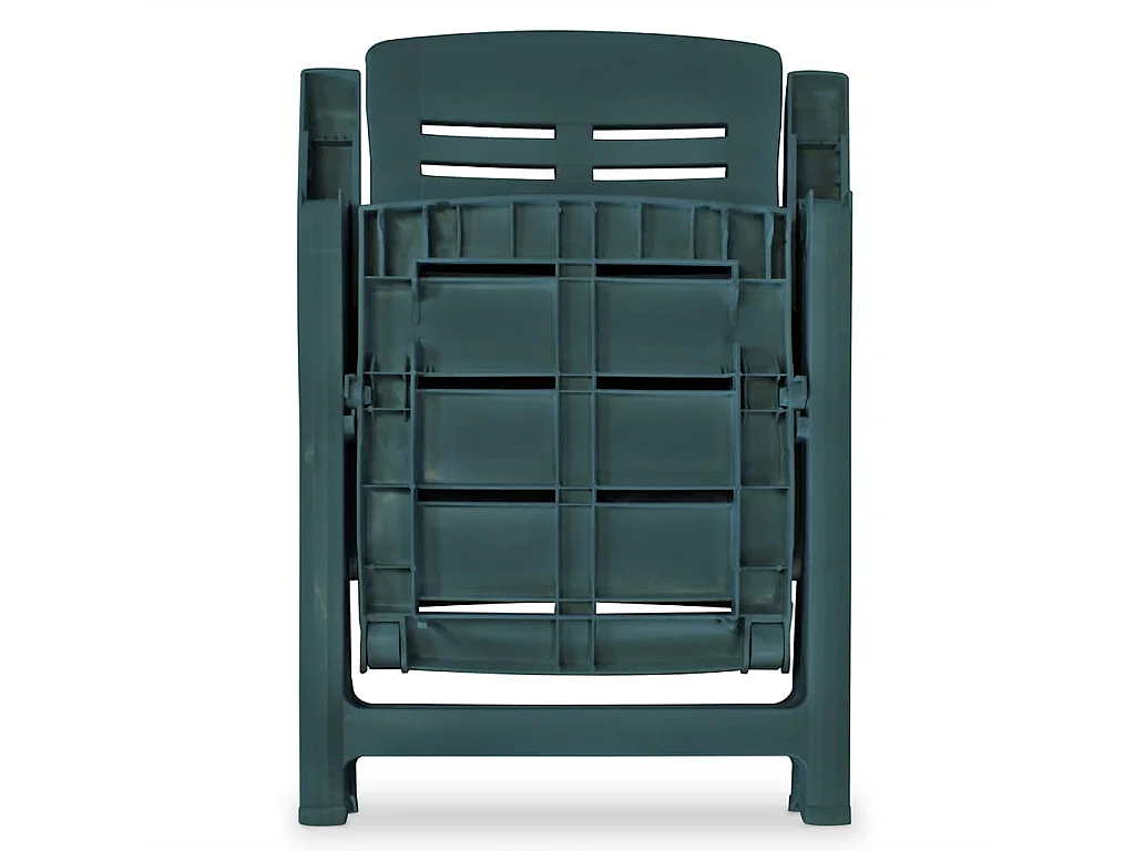 Opklapbare ligstoelen, 2 stuks, groen plastic.