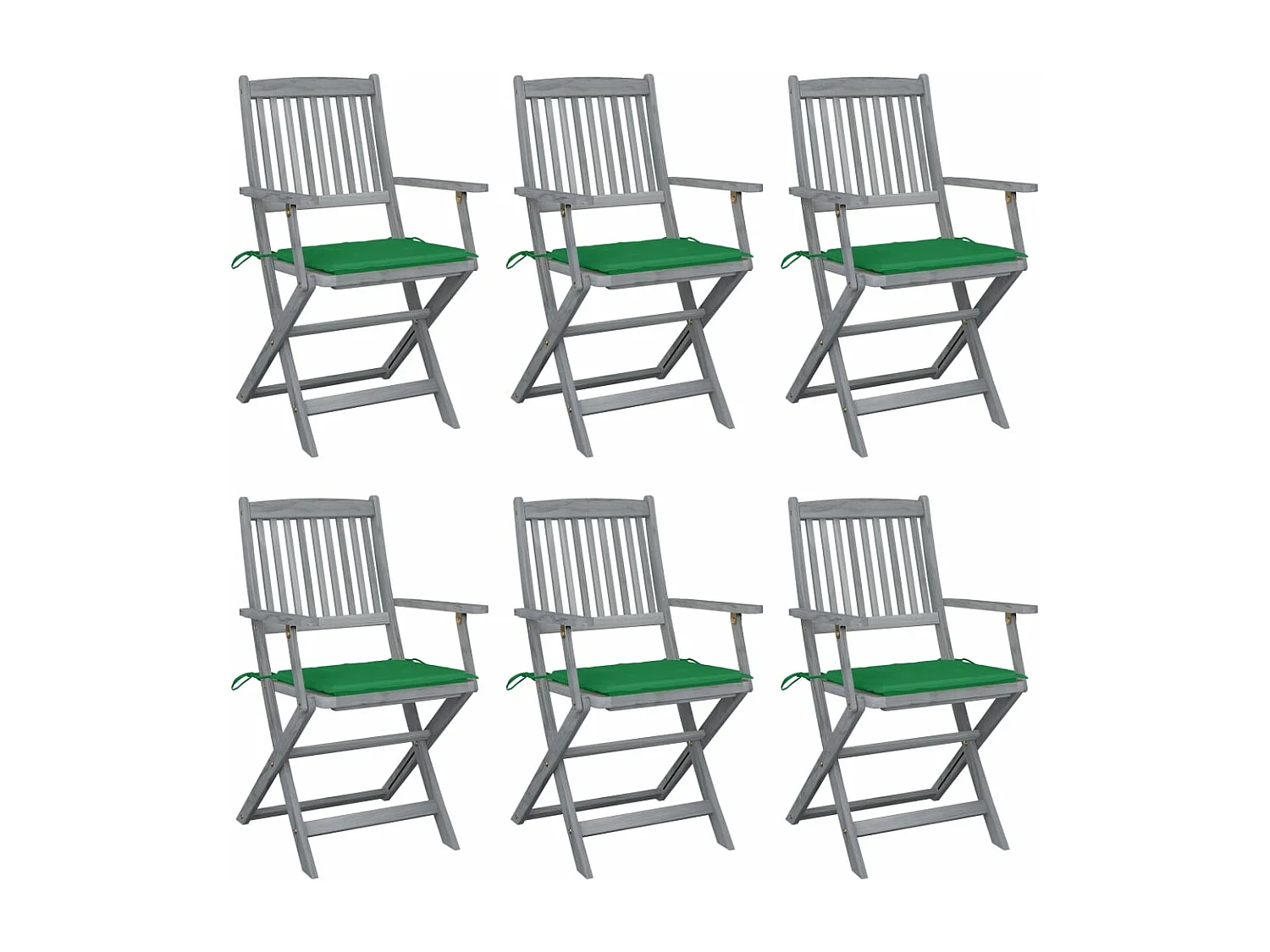 Sedie da Giardino Pieghevoli 6pz con Cuscini in Massello Acacia