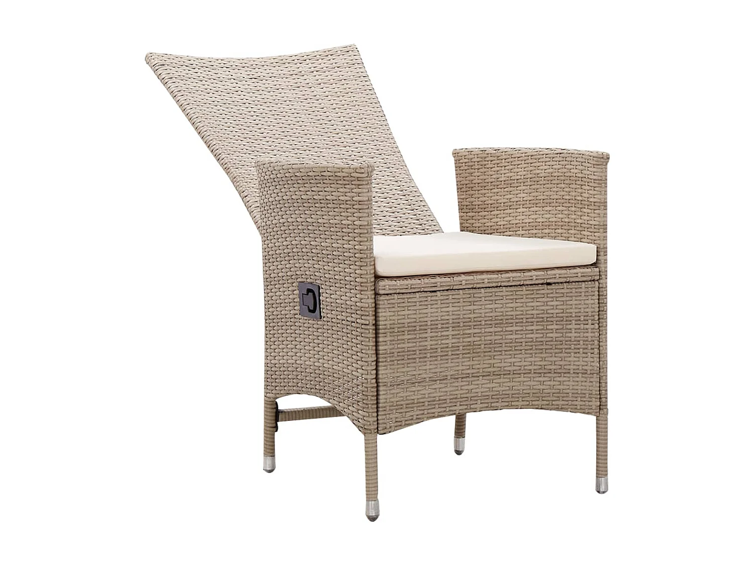 Tuinstoelen 2 st met kussens poly rattan beige