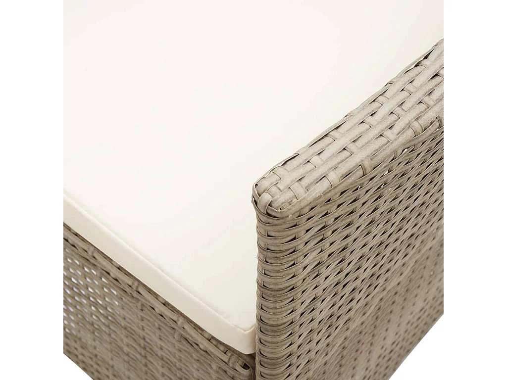 Tuinstoelen 2 st met kussens poly rattan beige