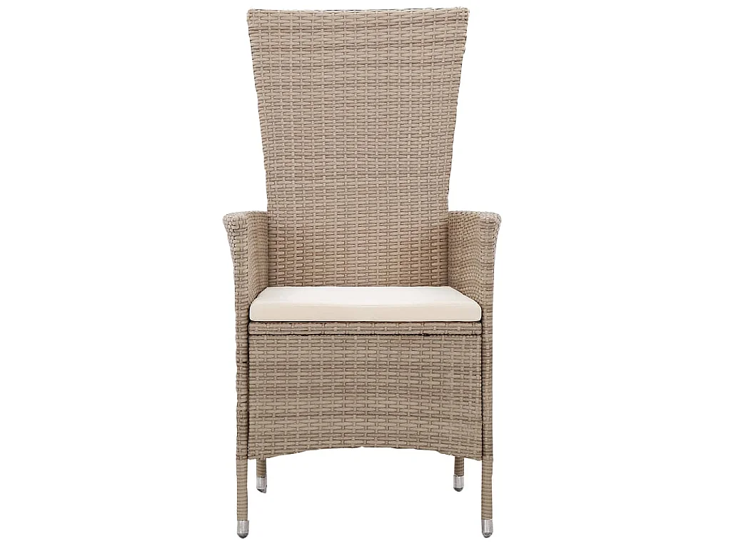 Sedie da Esterno 2 pz con Cuscini in Polyrattan Beige