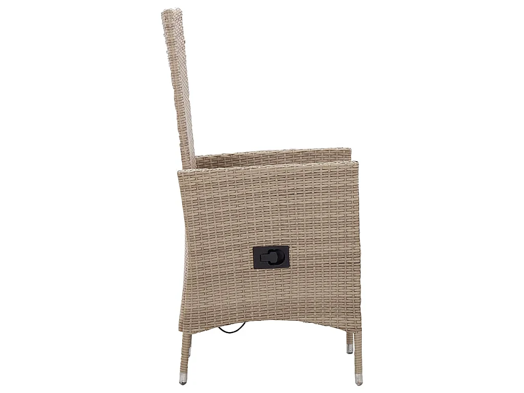 Sedie da Esterno 2 pz con Cuscini in Polyrattan Beige