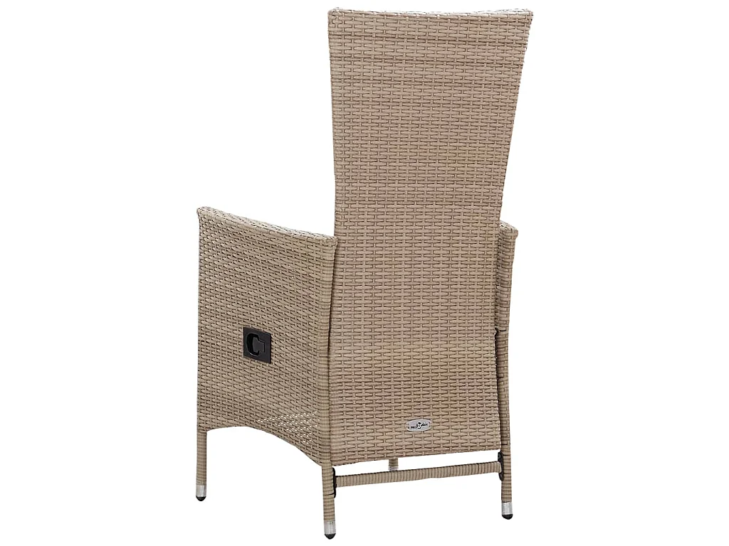 Sedie da Esterno 2 pz con Cuscini in Polyrattan Beige