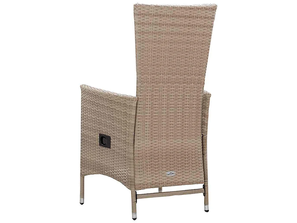 Chaises d'extérieur lot de 2 avec coussins Résine tressée Beige