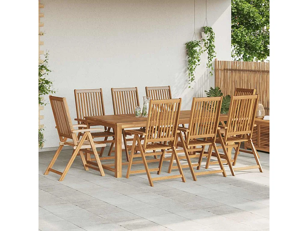 Sillas de jardín plegables 8 uds madera macizo de acacia