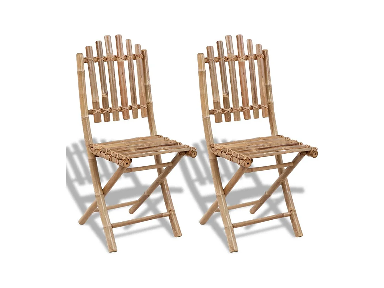 Chaises pliables de jardin lot de 2 Bambou