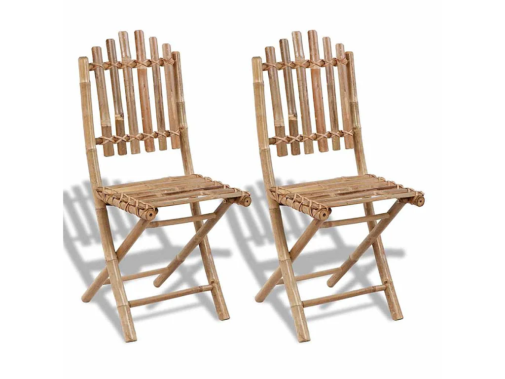 Chaises pliantes en bambou (lot de 2)