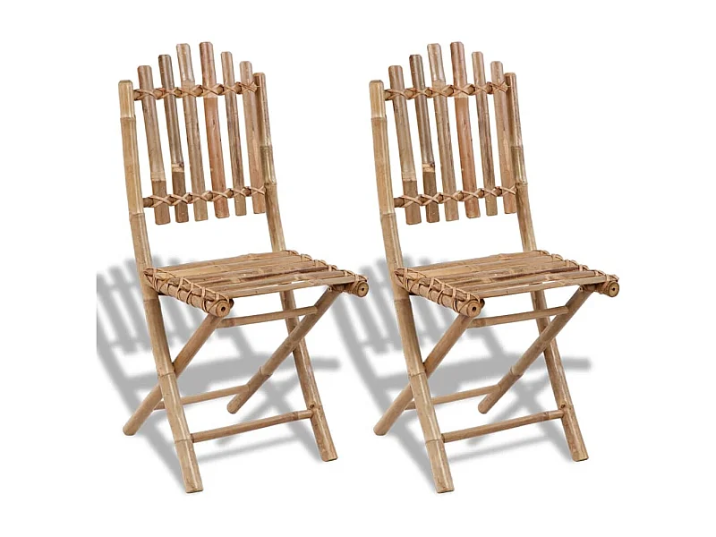 Chaises pliables de jardin lot de 2 Bambou