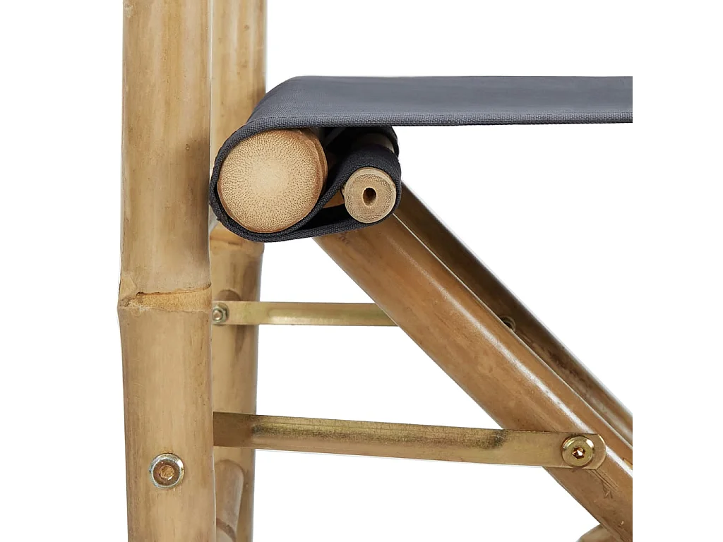 Regisseursstoelen 2 st inklapbaar donkergrijs bamboe en stof