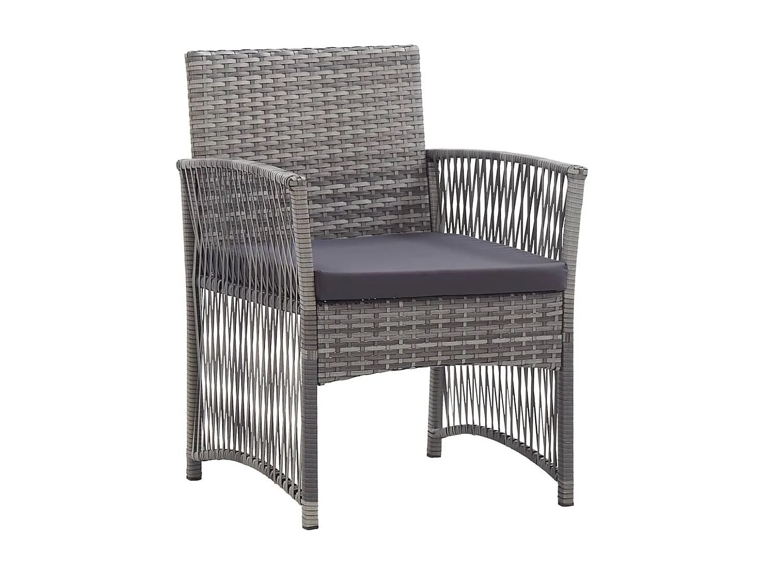 Fauteuils de jardin coussins lot de 2 Anthracite Résine tressée