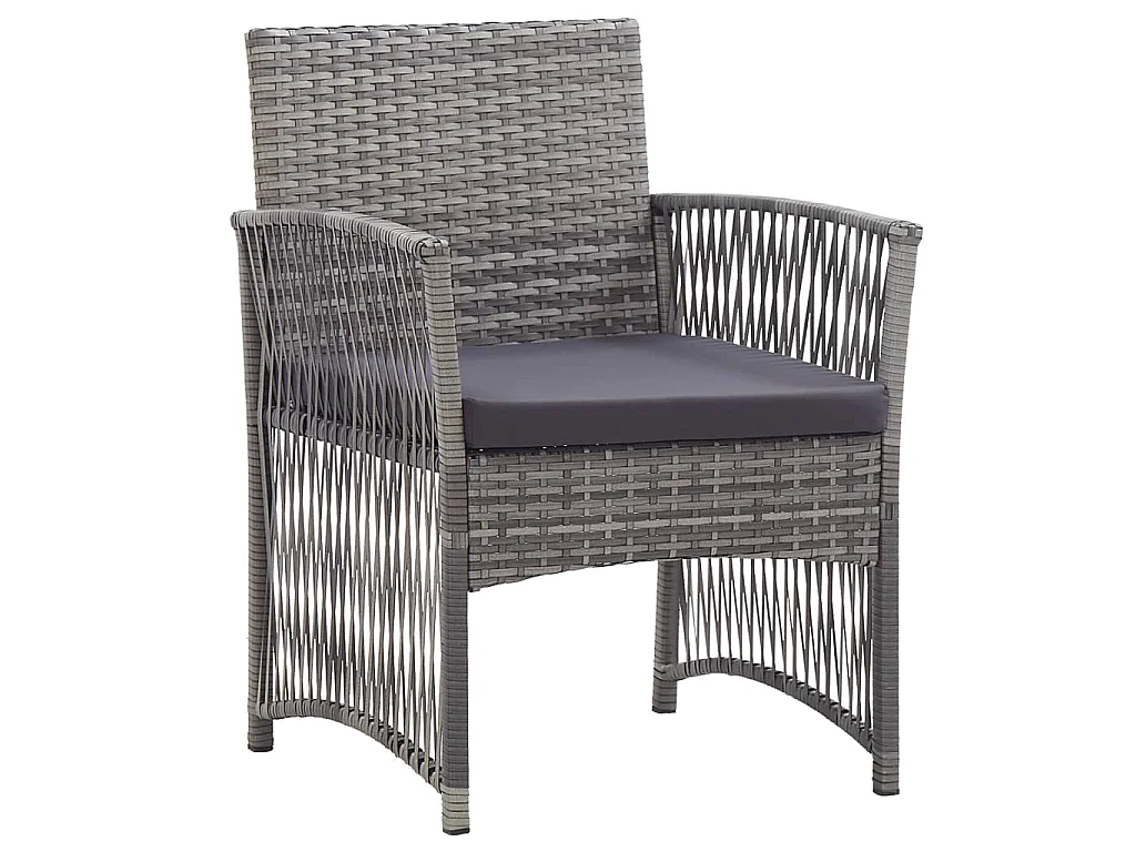 Gartensessel mit Sitzkissen 2 Stk. Anthrazit Poly Rattan