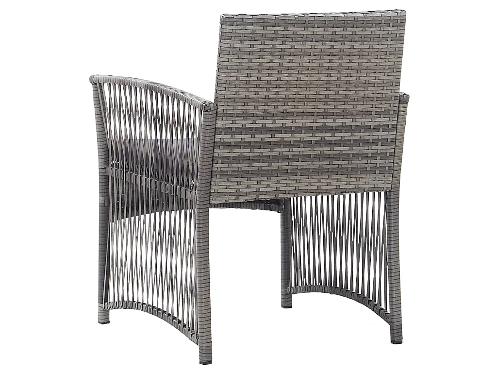 Gartensessel mit Sitzkissen 2 Stk. Anthrazit Poly Rattan