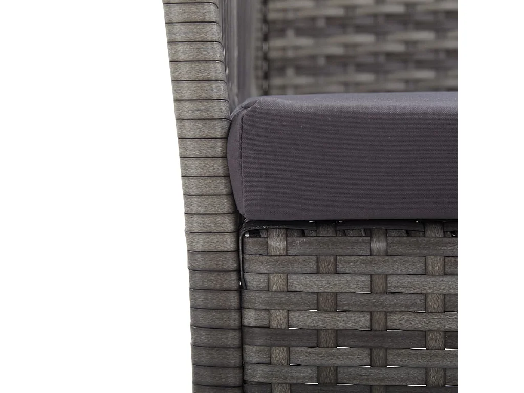 Gartensessel mit Sitzkissen 2 Stk. Anthrazit Poly Rattan