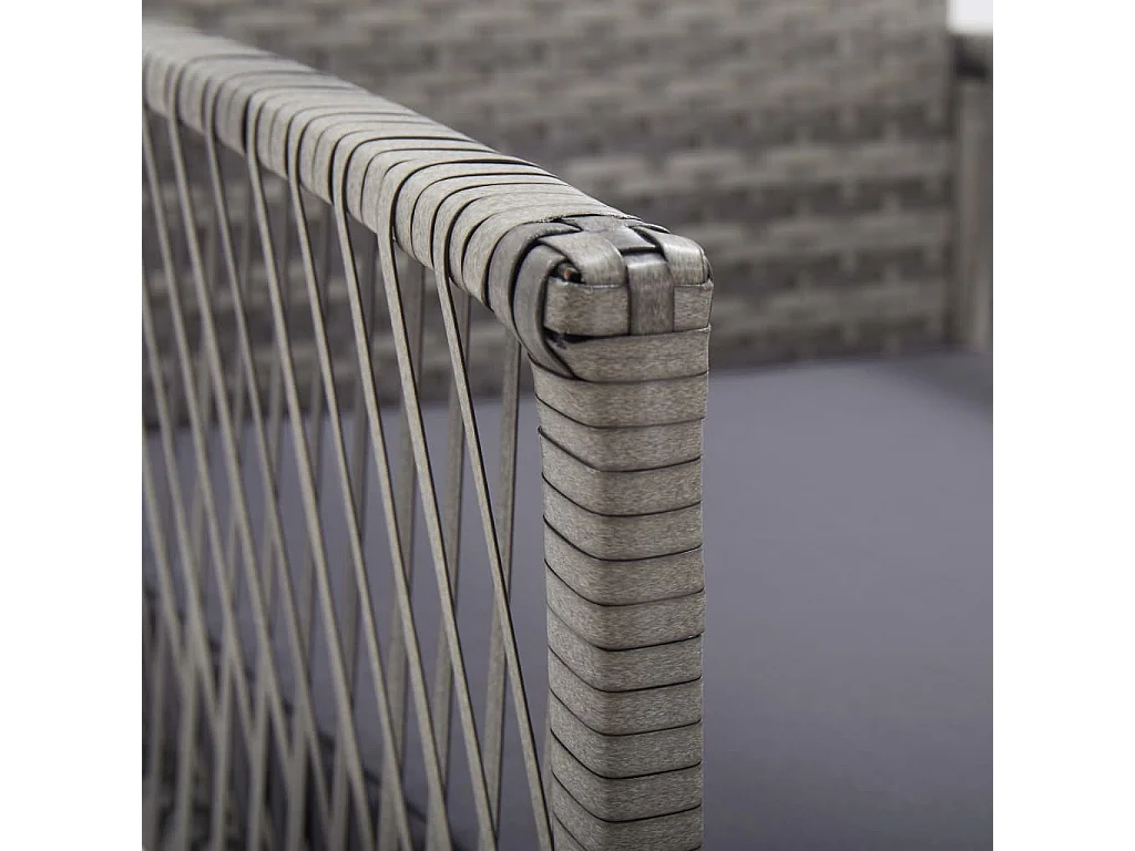 Gartensessel mit Sitzkissen 2 Stk. Anthrazit Poly Rattan