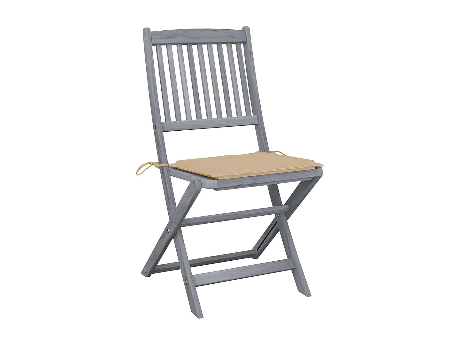 Chaises pliables d'extérieur lot de 6 et coussins Bois d'acacia