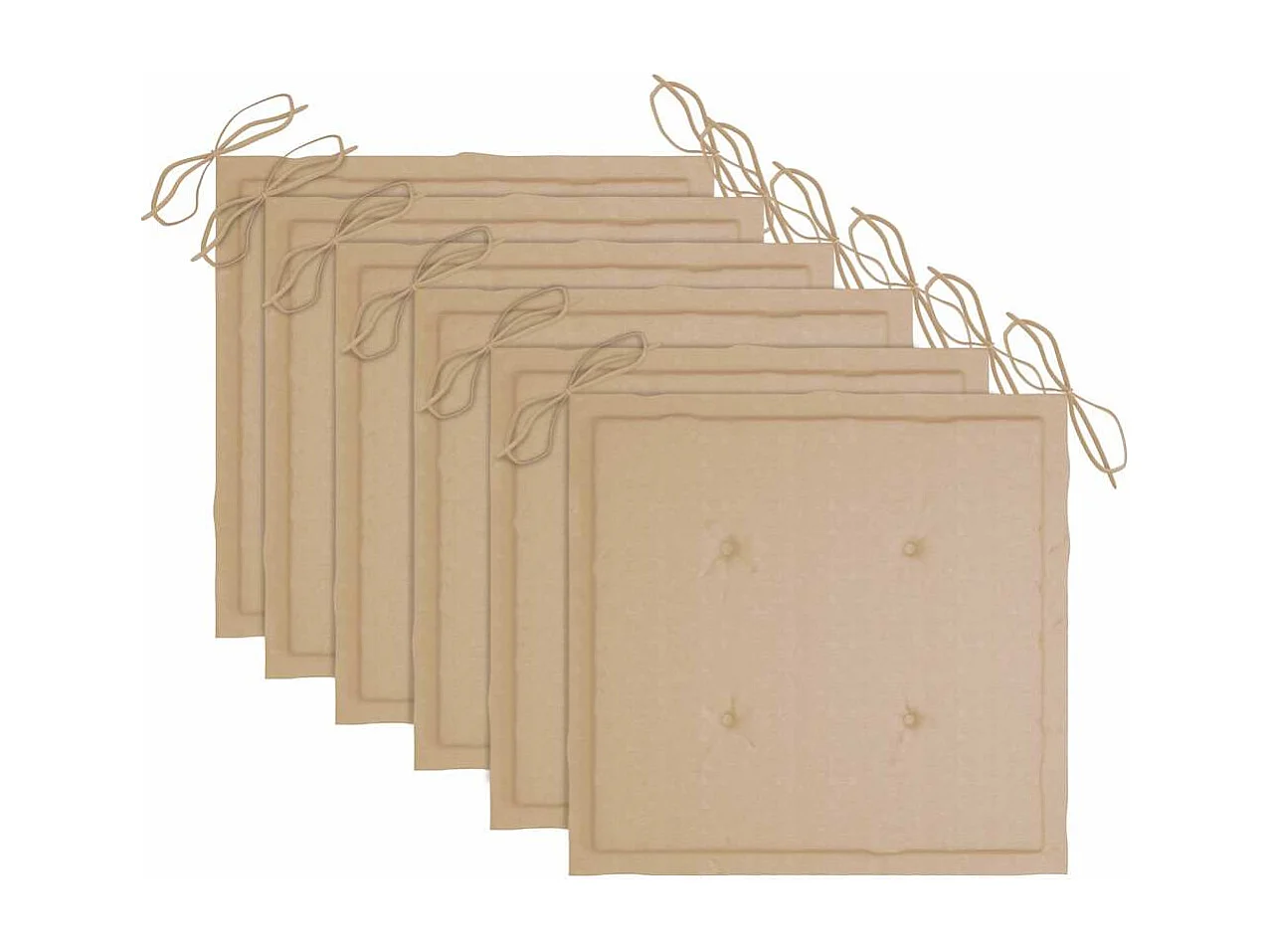 Chaises pliables d'extérieur lot de 6 et coussins Bois d'acacia