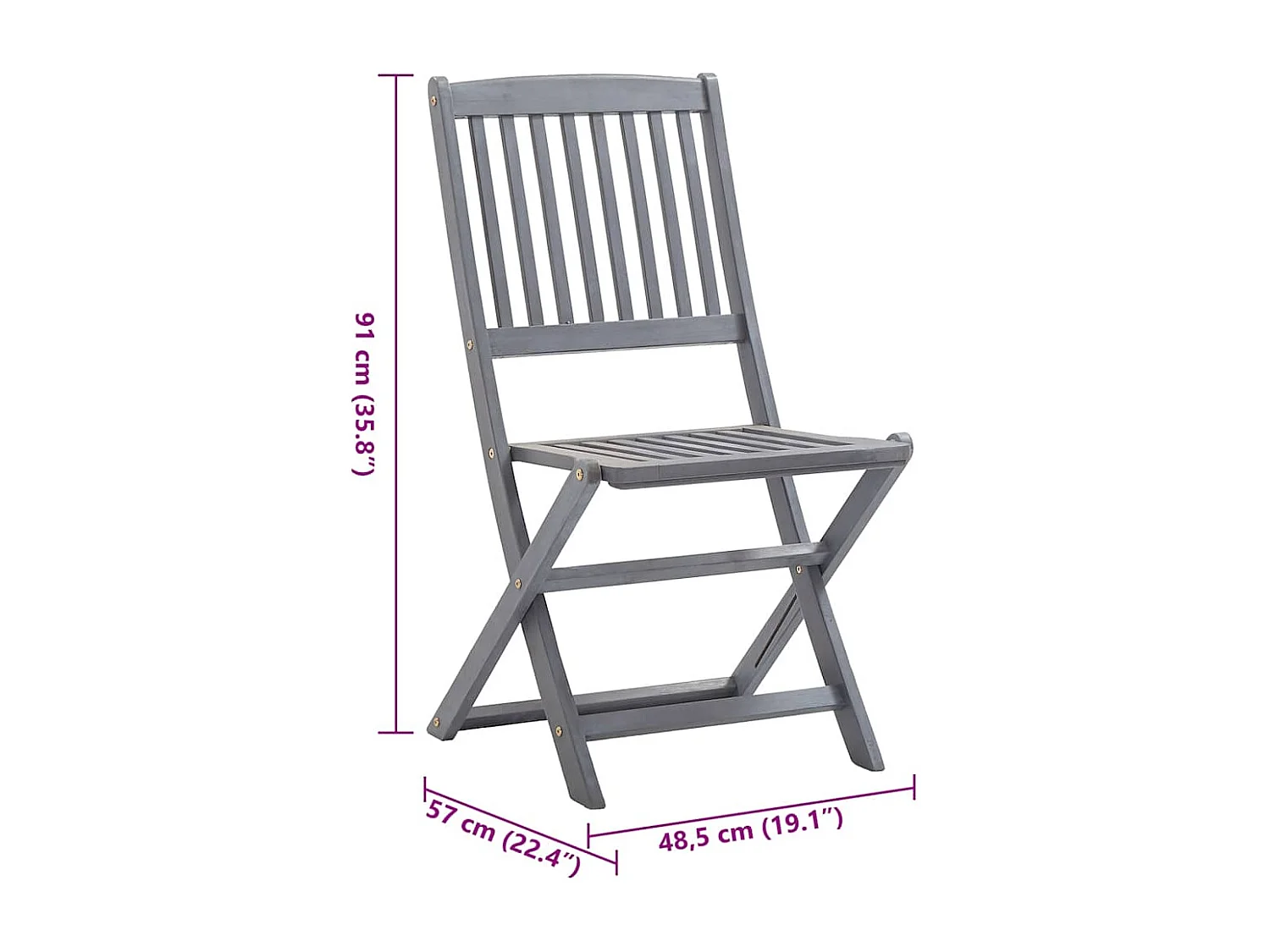 Cadeiras exterior dobráveis c/ almofadões 6 pcs acácia maciça