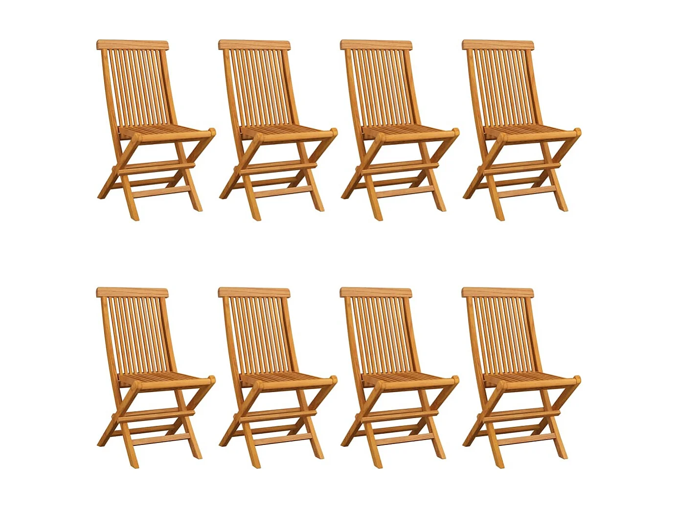 Cadeiras de jardim c/ almofadões azul-claro 8 pcs teca maciça