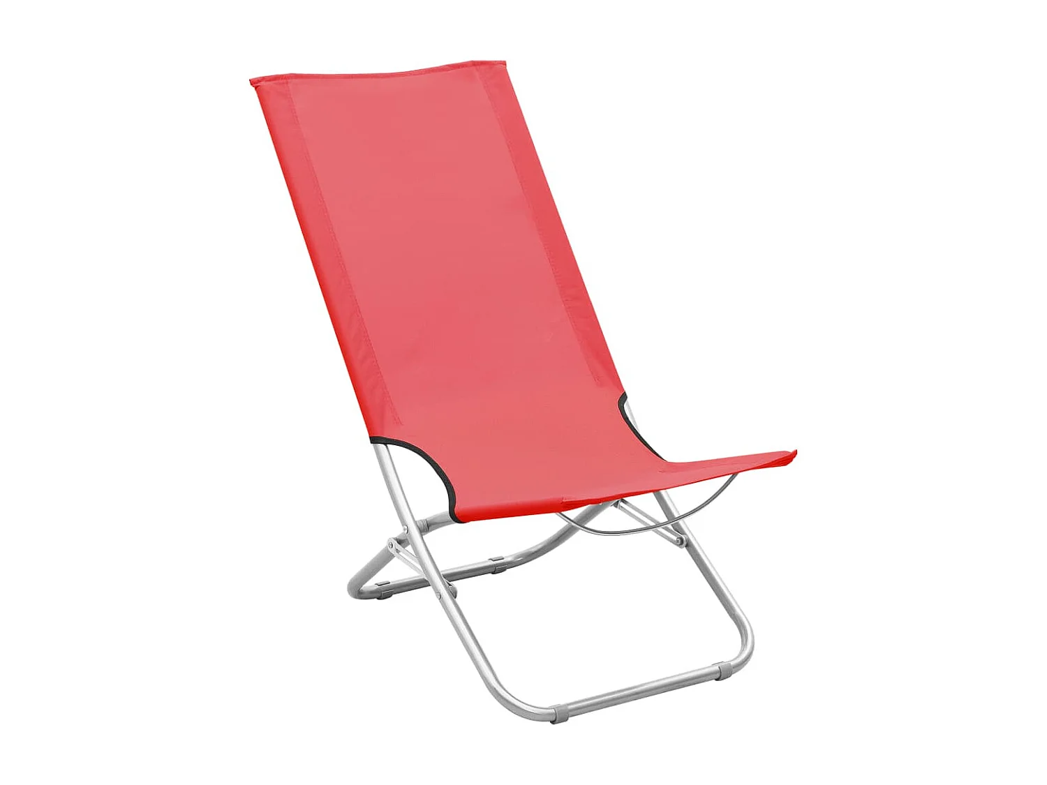 Sedie da Spiaggia Pieghevoli 2 pz in Tessuto Rosso
