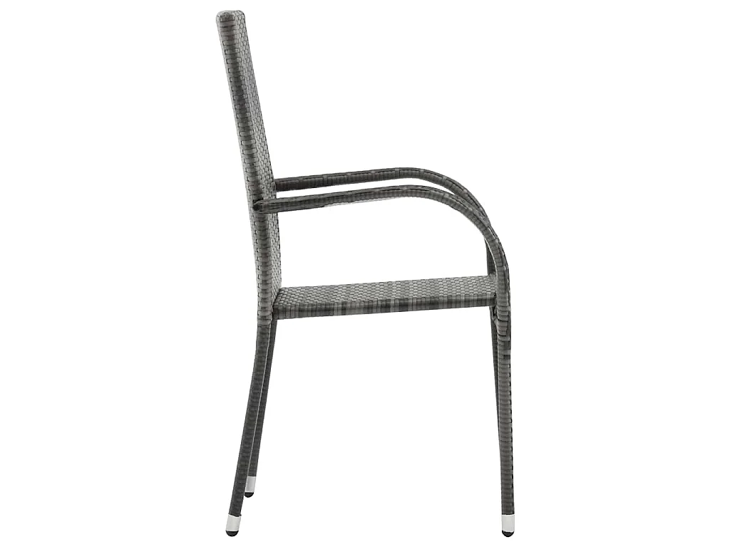 Chaises empilables d'extérieur lot de 4 Gris Résine tressée